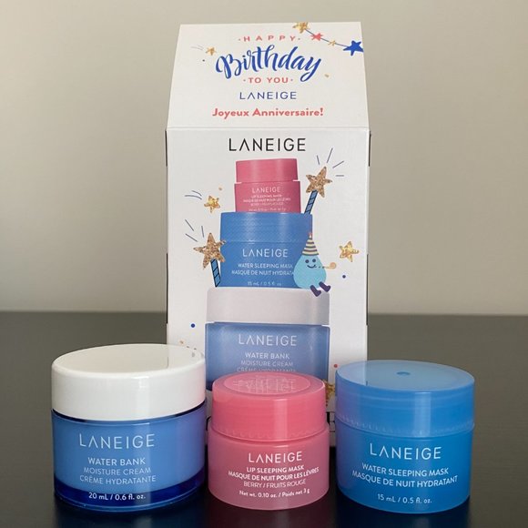 Laneige set: Lip Sleeping Mask, Water Sleeping Mask & Water Bank Moisture Cream - Picture 2 of 16